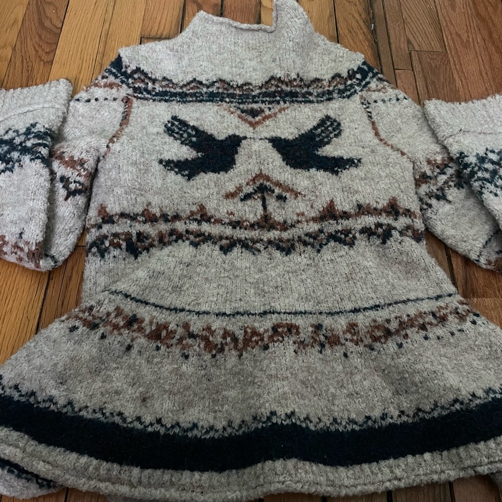 Pilcro Beige and Black Cowl Neck Sweater